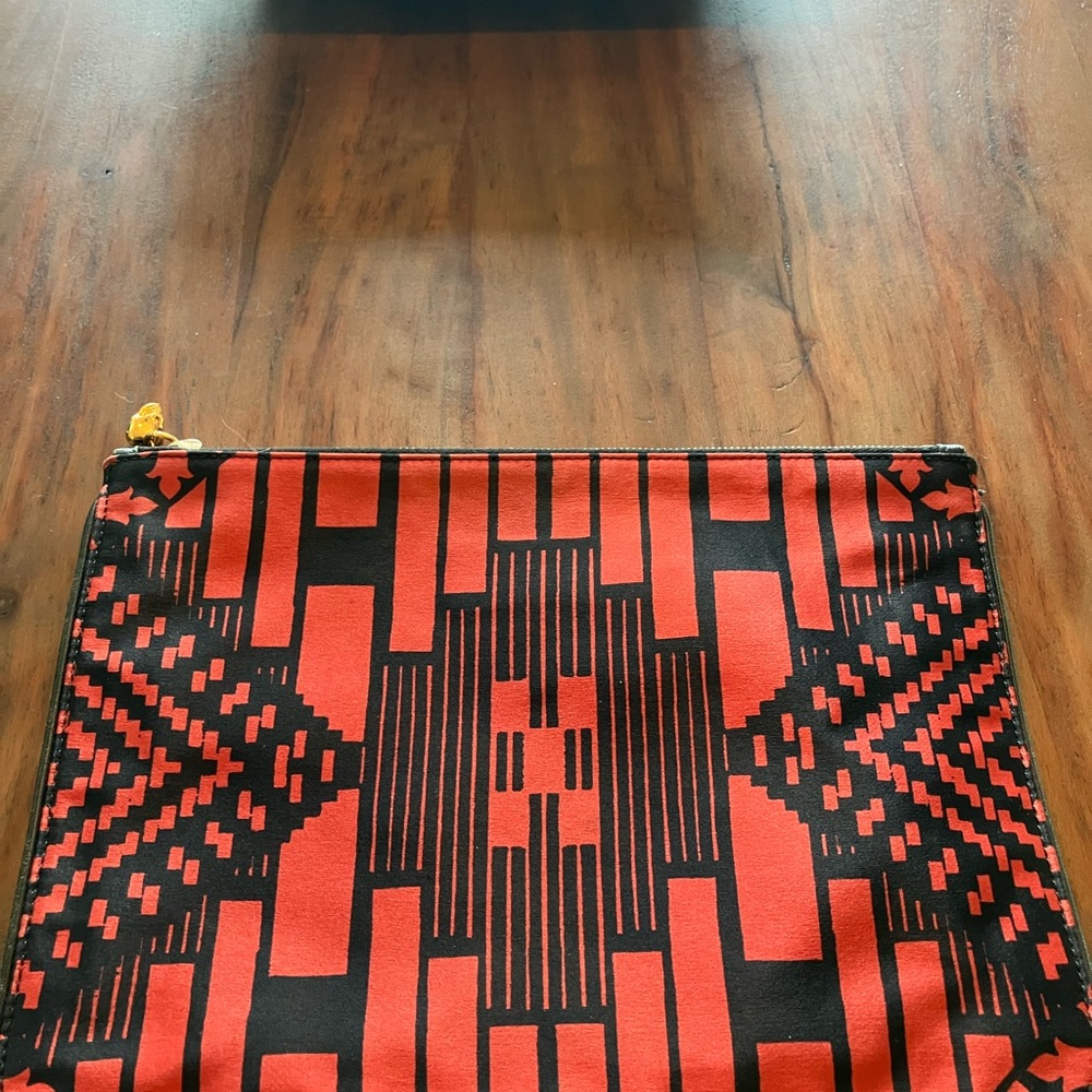 Alexander McQueen Red and Black Zip Pouch or clutch with Gold Hardware NWOT